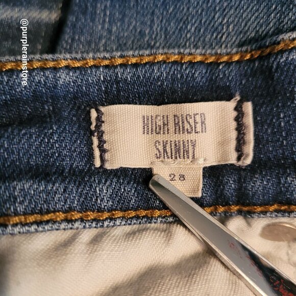 Madewell Jeans Size 28 High Riser Skinny Davis Wash B7131 Stretch Denim - Picture 3 of 10